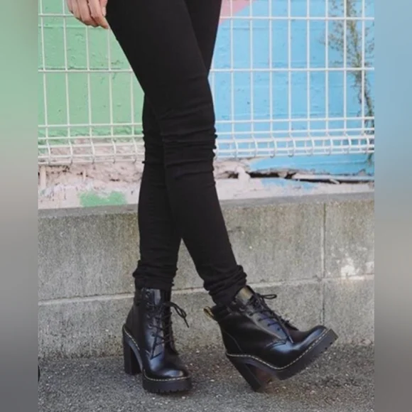 Dr. Martens PERSEPHONE Black Lace Up Boots - Picture 2 of 13